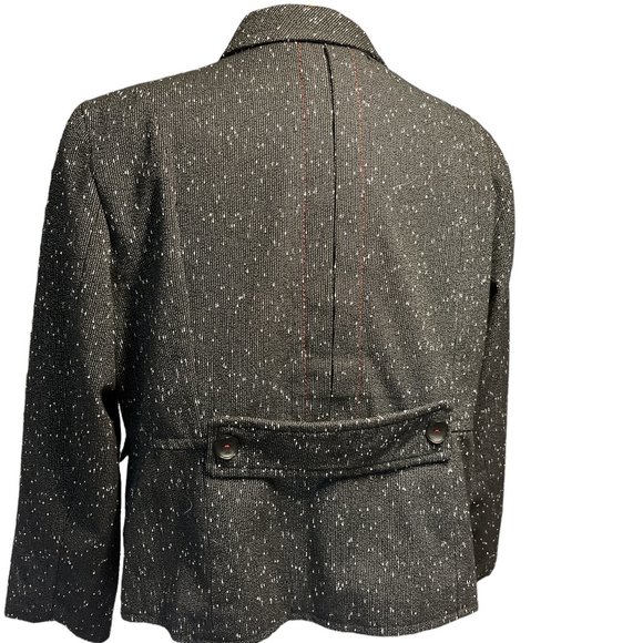 COLDWATER CREEK Bomber Jacket *Sz 16 Nice Weight Black with White Specks - Picture 8 of 14